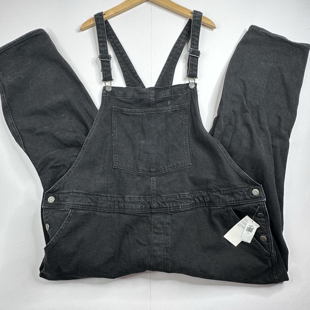 Old Navy Black Denim Overalls Plus Size 24 Adjustable Strap NWT